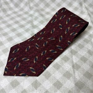 The Forbes Collection Red Geometric 100% Silk Neck Tie Made in the USA
